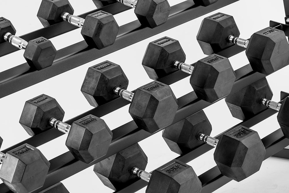 A close up image of a hand weight bench.